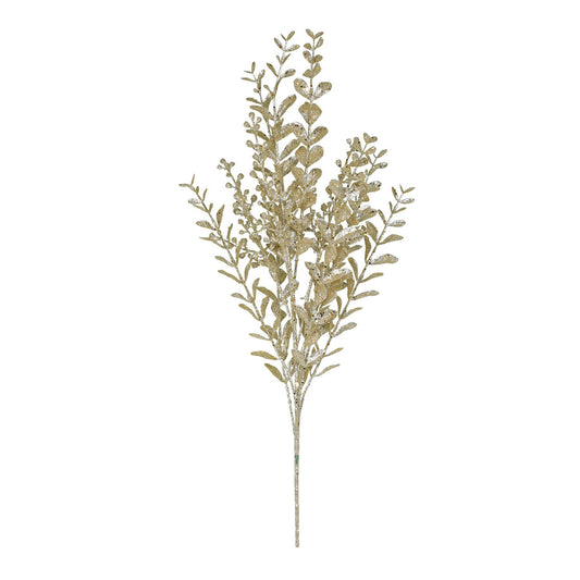 Gold Glitter Boxwood Spray