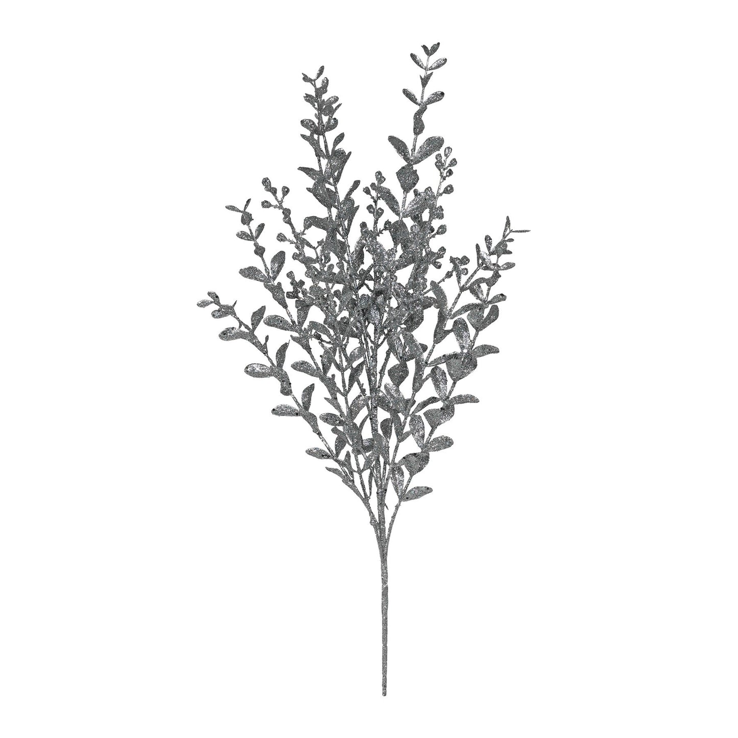 Pewter Glitter boxwood spray