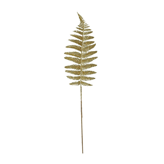 Gold Glitter Fern Leaf