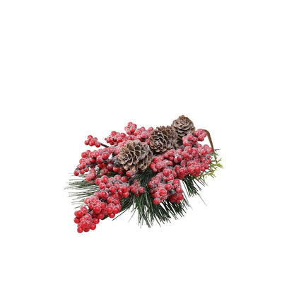 Red Berry  Spruce and Pine Cone Spray