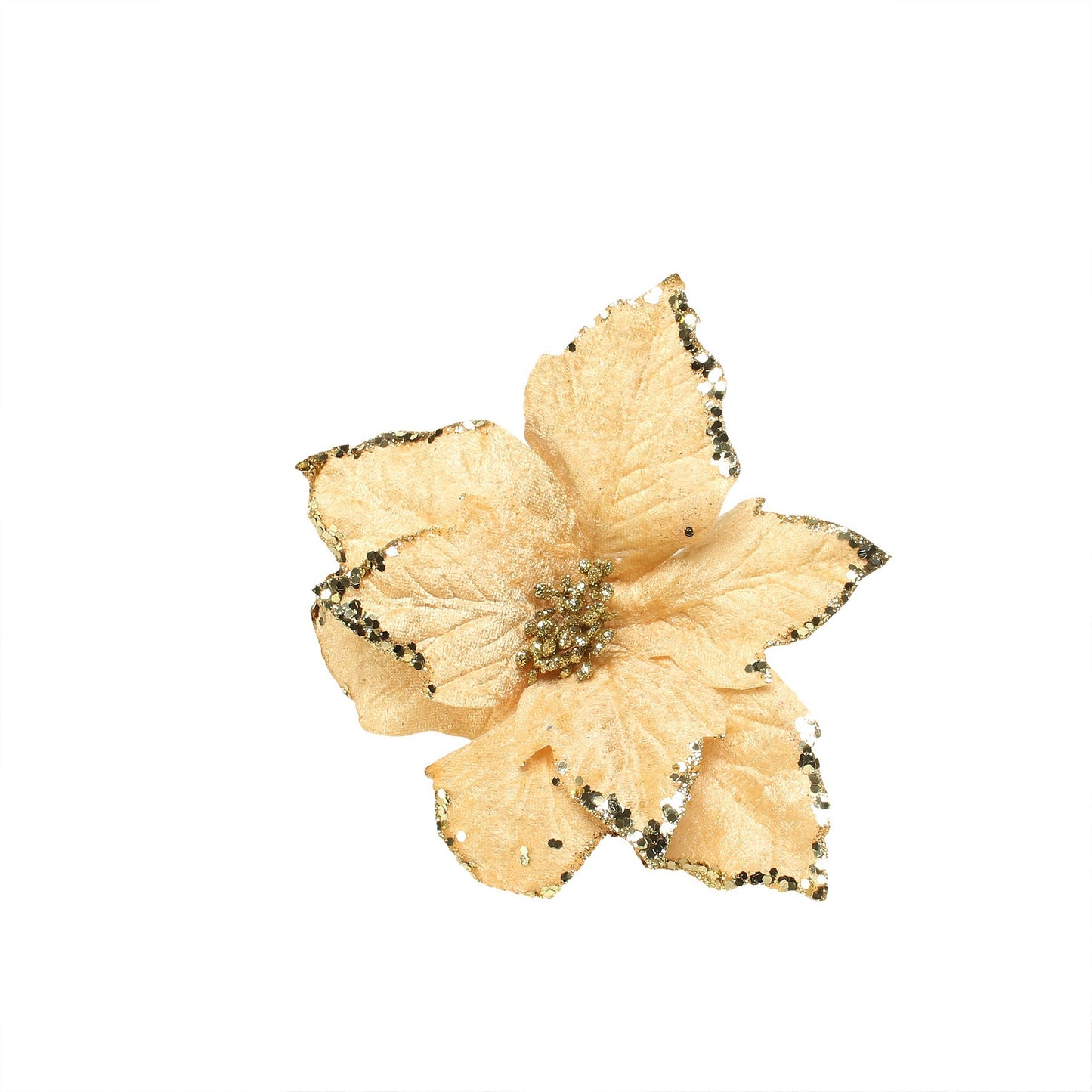 Small Gold Poinsettia Pick