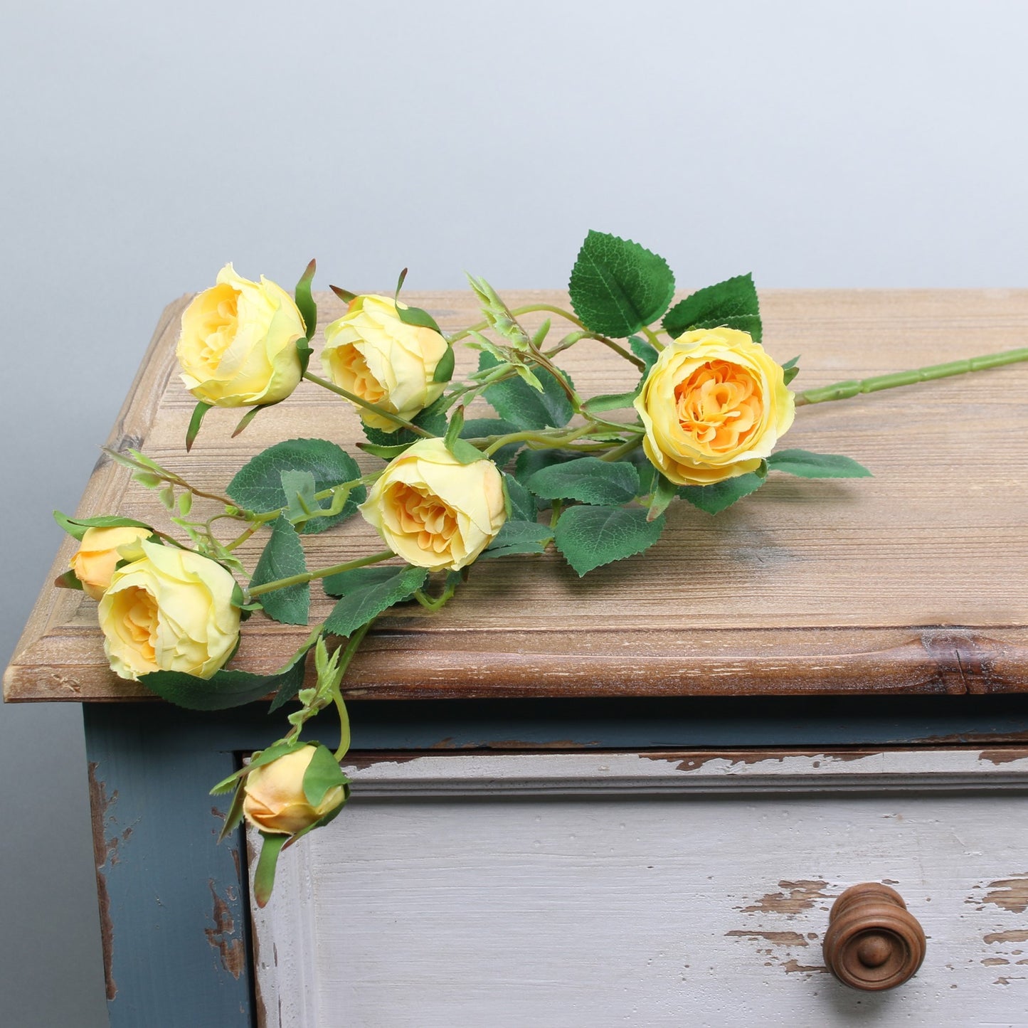 Garden Peony Rose Spray Yellow