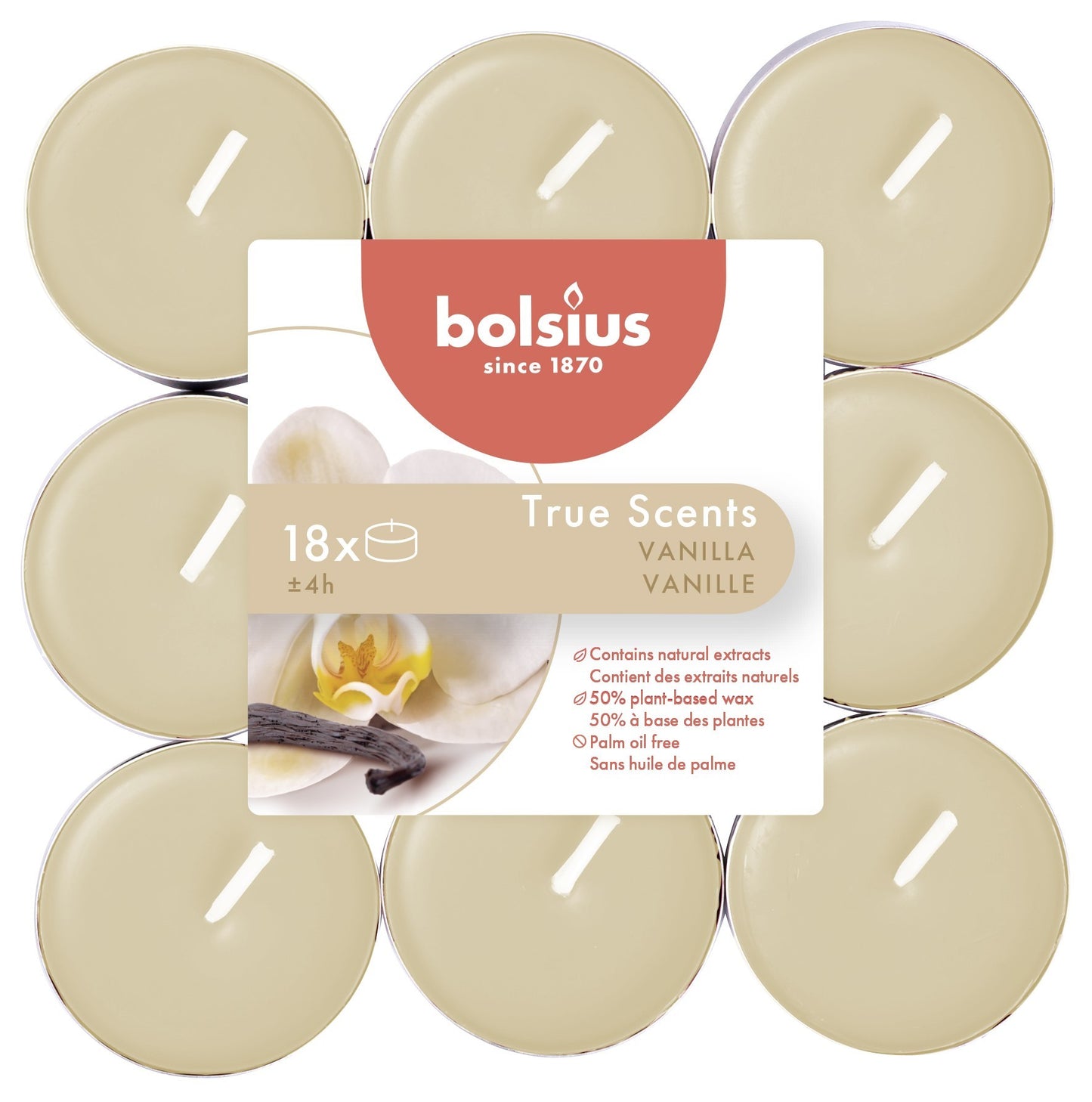 Vanilla Bolsius Tealights (pack of 18)