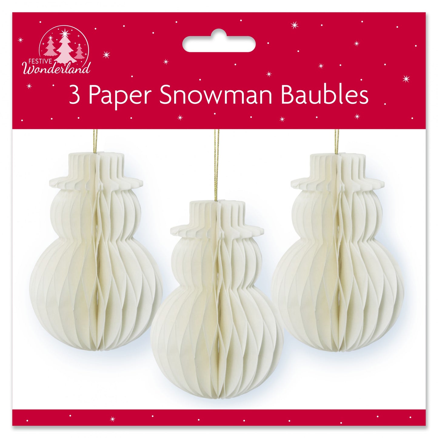 Snowmen Paper Baubles (Pack of 3)