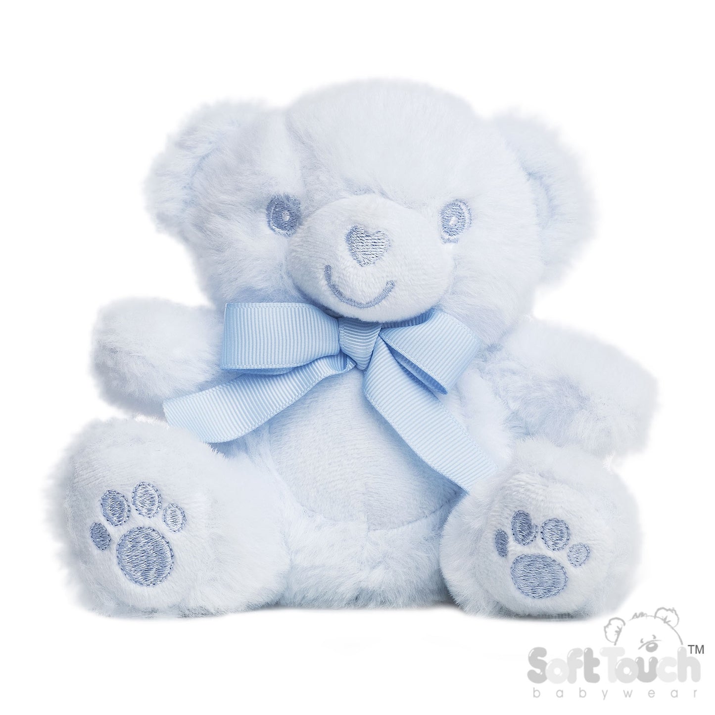 Blue Eco Recycled Teddy Bear with Embroidered Paws