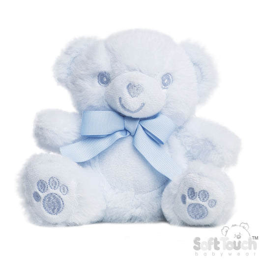 Blue Eco Recycled Teddy Bear with Embroidered Paws