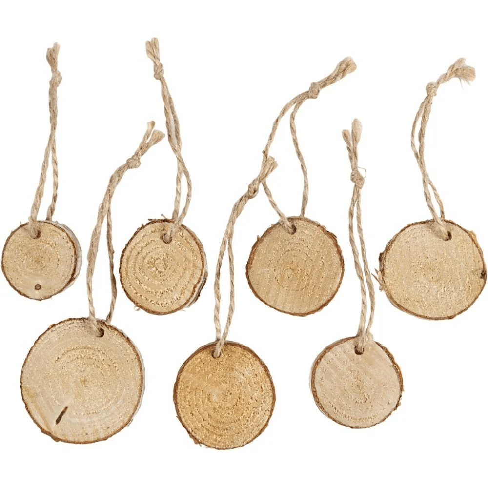 Wooden Disc with Hole (Pack of 7)