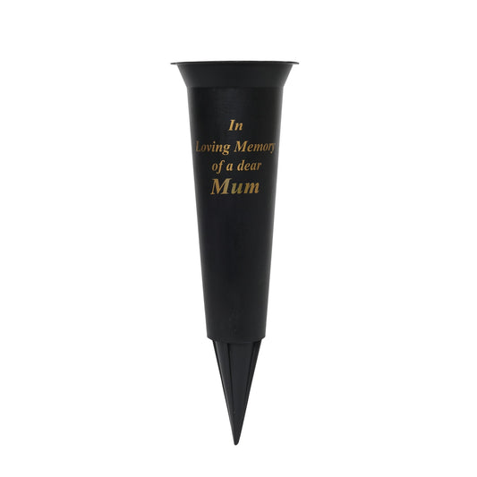 Black Mum Grave Vase 23cm