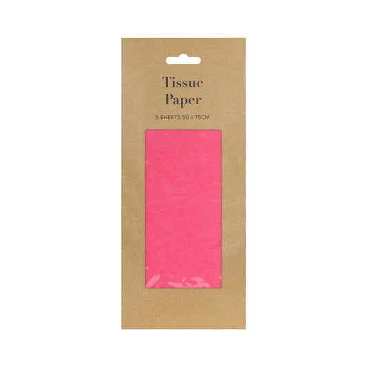 Hot Pink Tissue Paper Retail Pack 5 Sheets