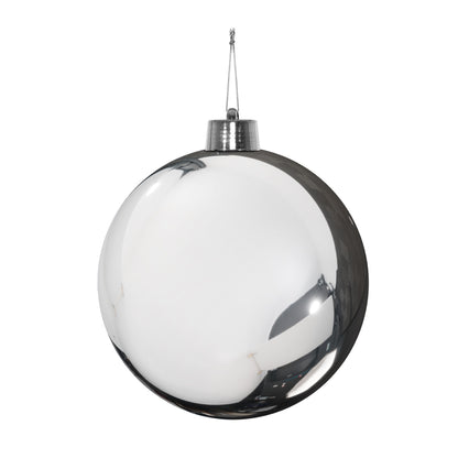 Silver Shiny Shatterproof Bauble (x1) (25cm)