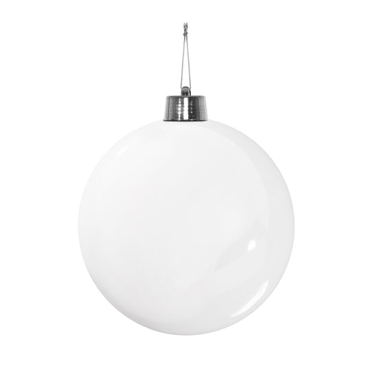 White Shiny Shatterproof Bauble (x1) (25cm)