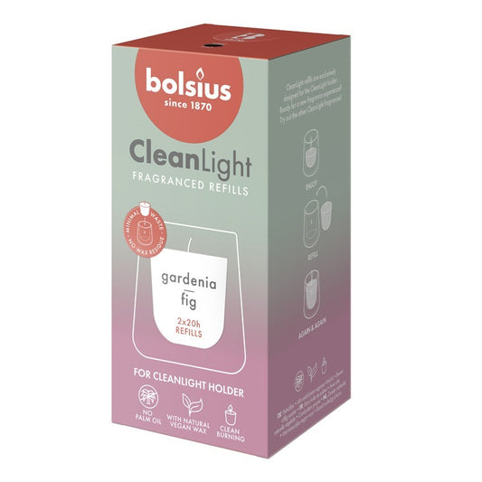 Bolsius Clean Light Refill - Gardenia and Fig (2 Pack)