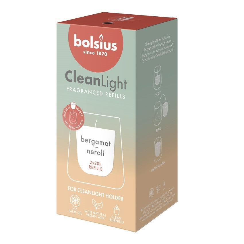 Bolsius Clean Light Refill - Bergamot and Neroli (2 Pack)