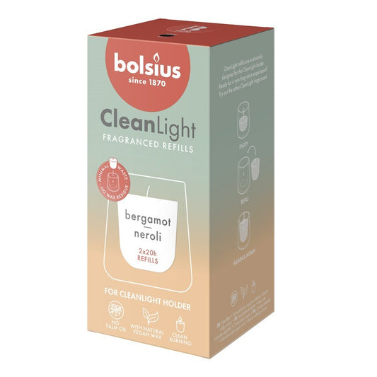 Bolsius Clean Light Refill - Bergamot and Neroli (2 Pack)