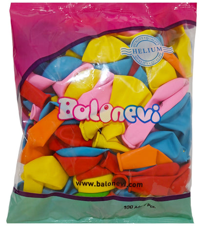 Assorted Latex Balloon 10inch (Pack of 100)