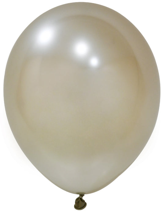 White Gold Chrome Latex Balloon 10inch (Pack of 50)