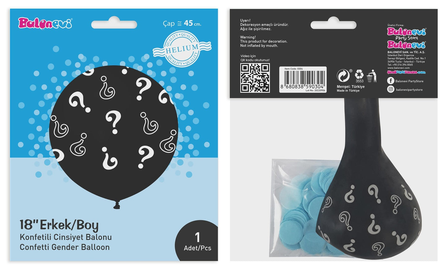 Question Mark Gender Reveal Balloon - Boy