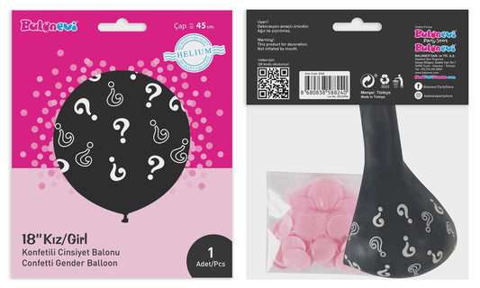 Question Mark Gender Reveal Balloon - Girl