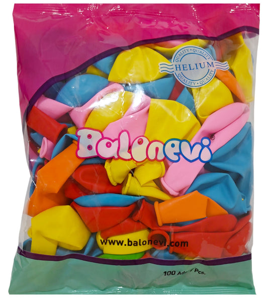 Assorted Latex Balloon 12inch (Pack of 100)