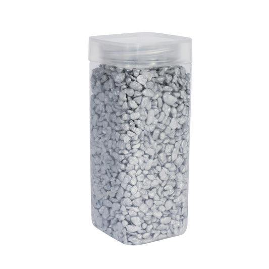 4-6mm Silver Pebbles in Square Jar (900gr)