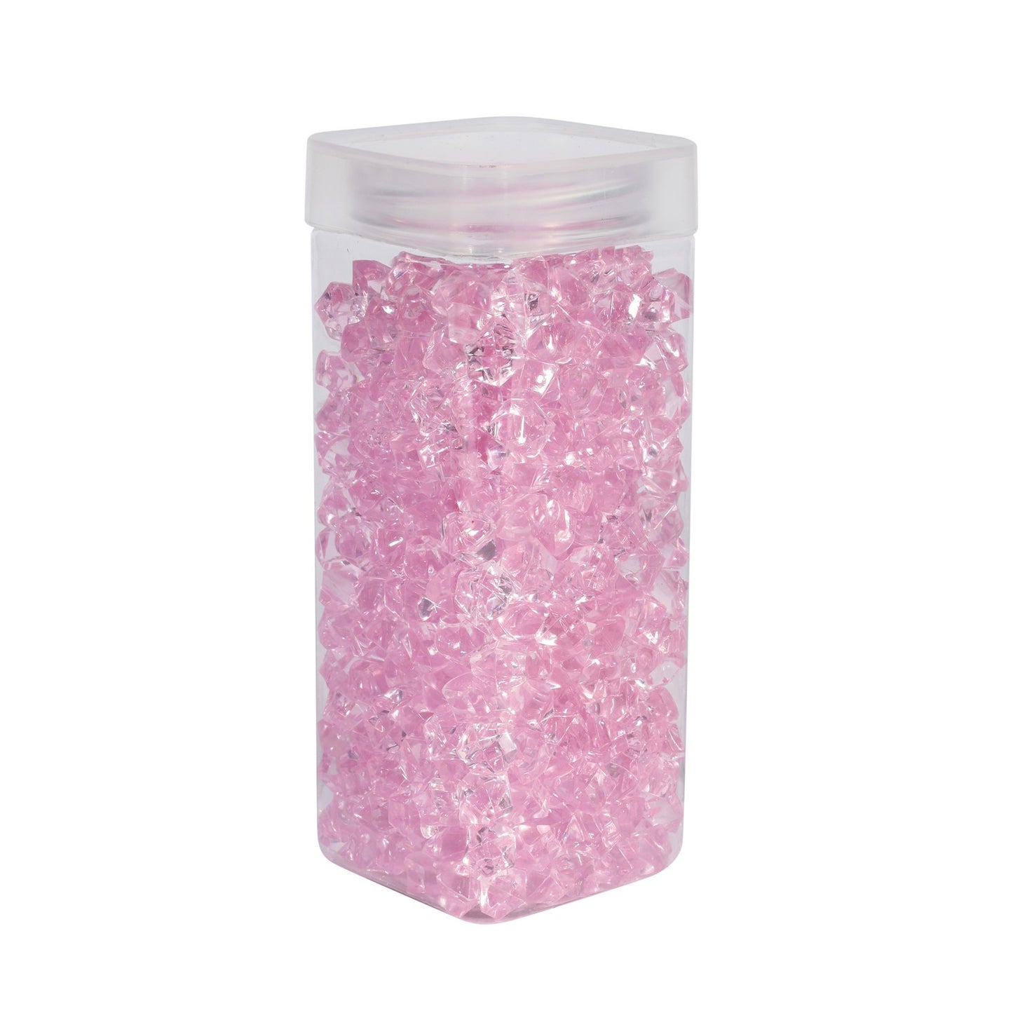 Small Light Pink Acrylic Stone in Square Jar (320gr)