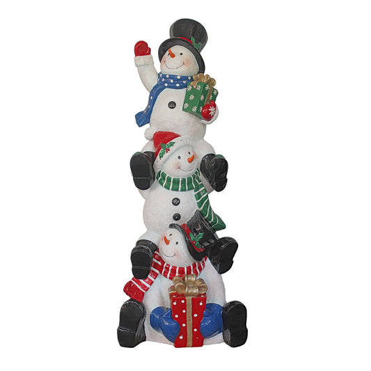 Stacked Snowmen with LED lights (152cm)