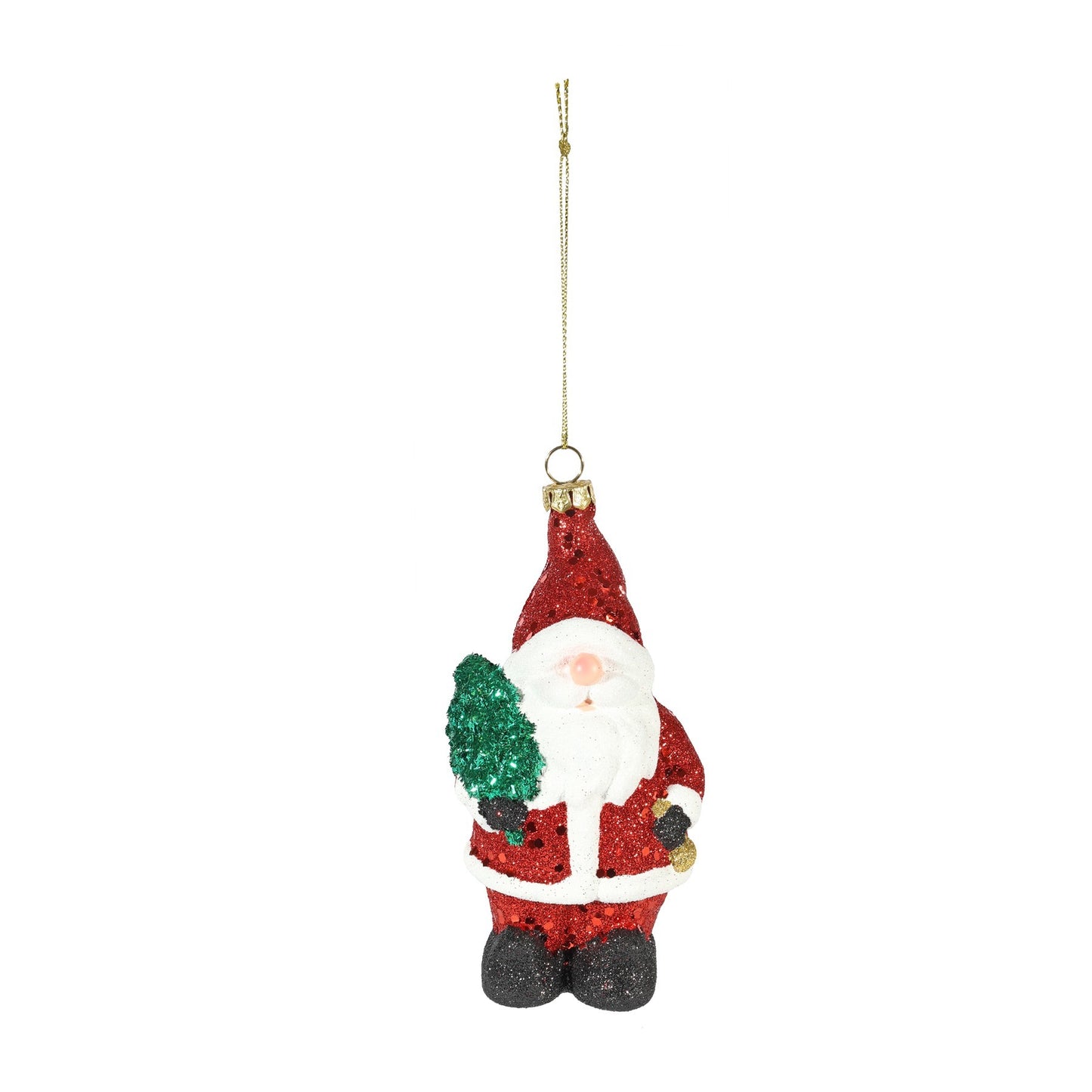 Santa Gnome with Tree Hanging Decoration (13cm)