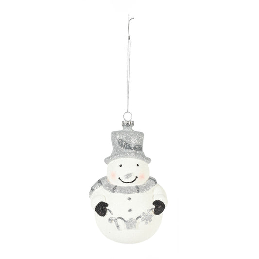 White Snowman Hanging Decoration (14cm)