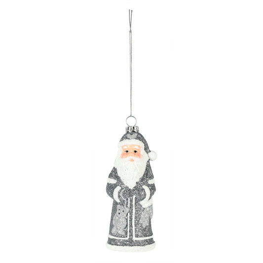 Silver Santa Hanging Decoration (12.5cm)