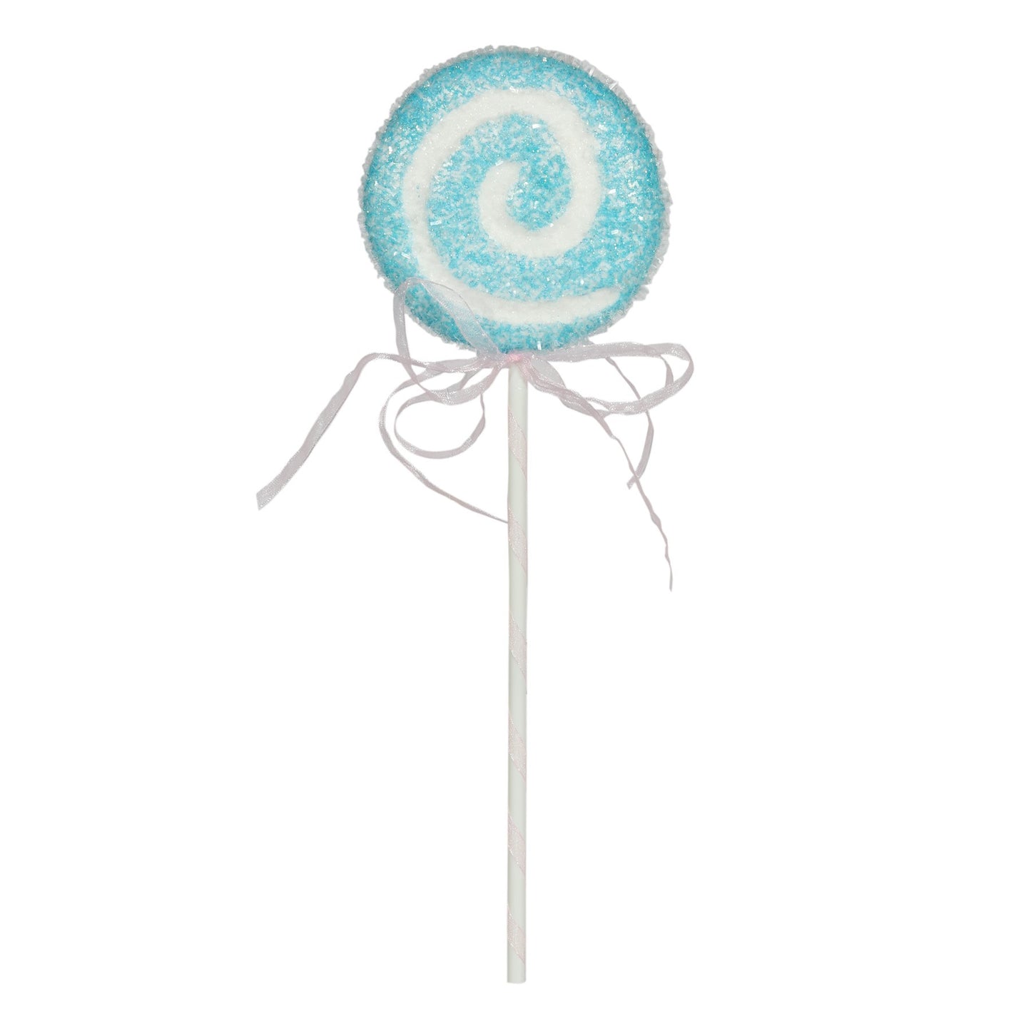 Turquoise Lollipop with Swirl and Ribbon (31cm)