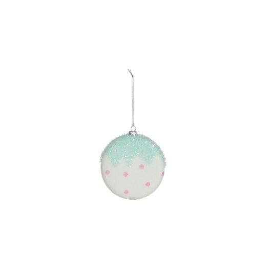 Turquoise Spotty Hanging Disc (10cm)