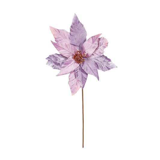 Lavender Single Poinsettia Stem (45cm)