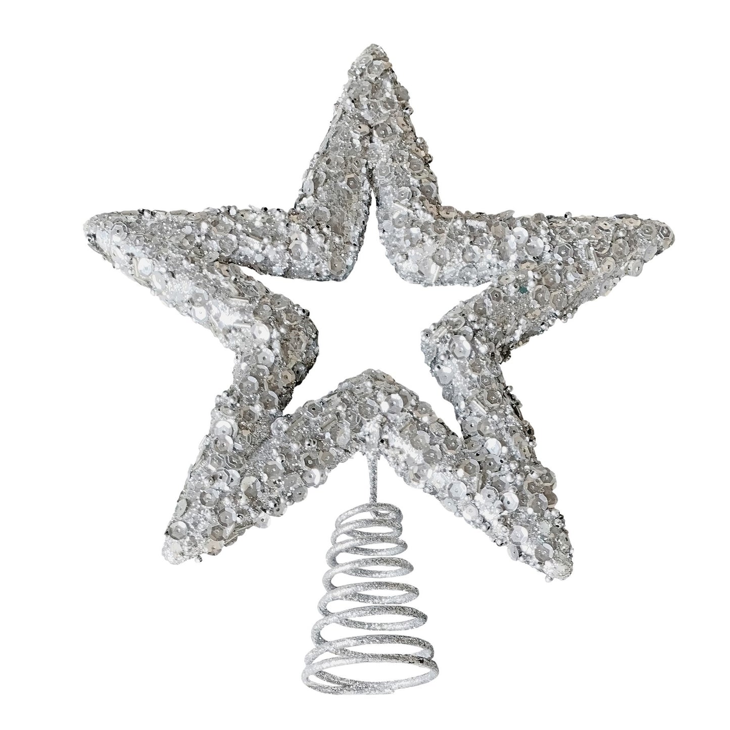 Silver Glitter Star Tree Topper