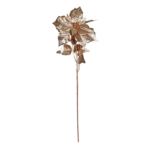 Metallic Gold Poinsettia Stem