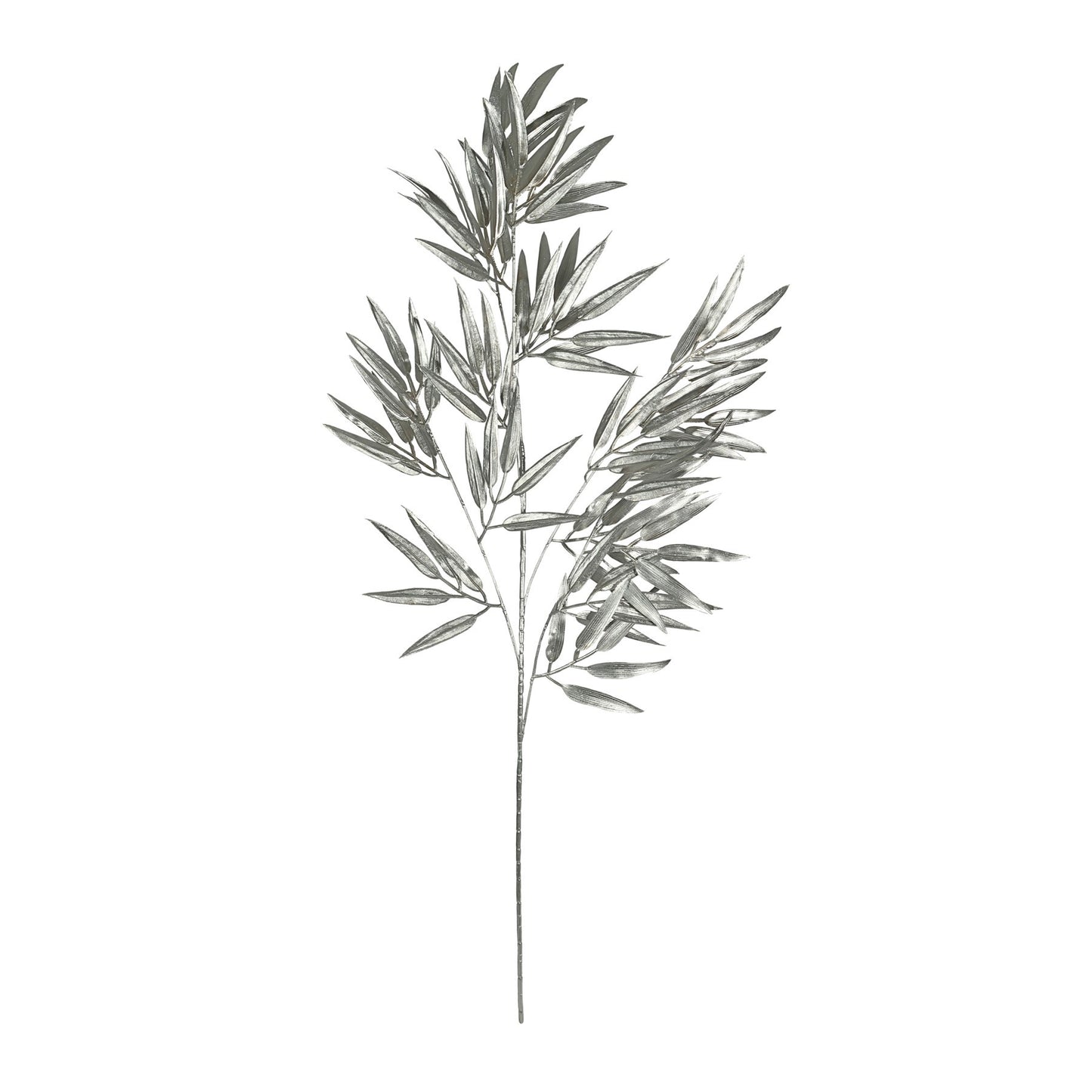 Silver Metallic Bamboo Leaf Stem (100cm)