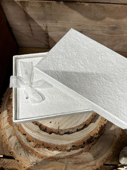 Plain Textured Guest Book (with bow   presentation box)