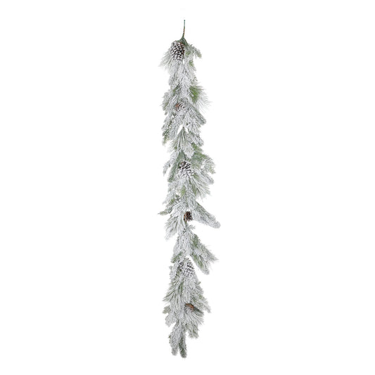 Snowy Mixed Pine   Cone Garland (180cm)