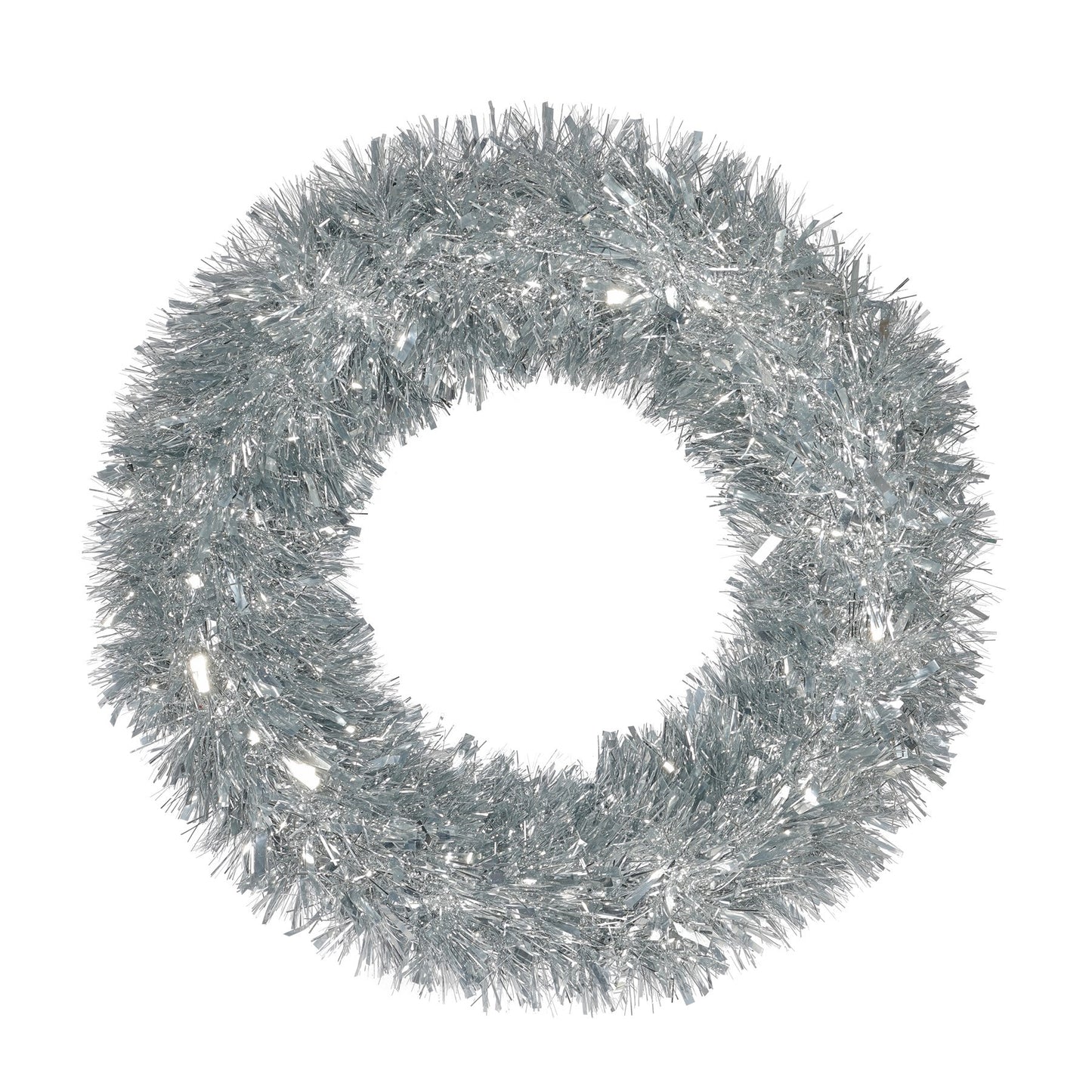 Silver Tinsel Wreath (57cm)