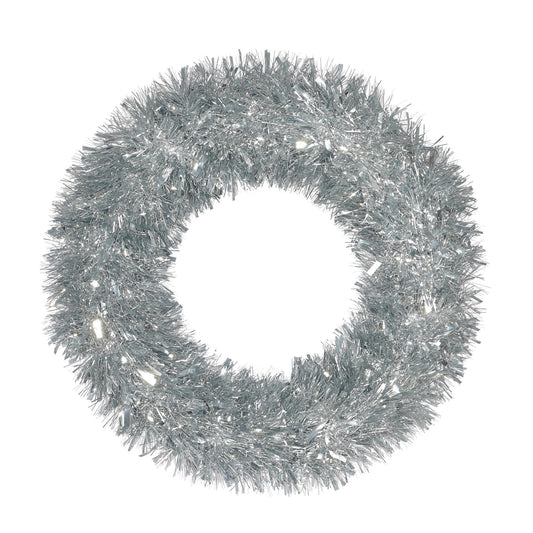 Silver Tinsel Wreath (57cm)