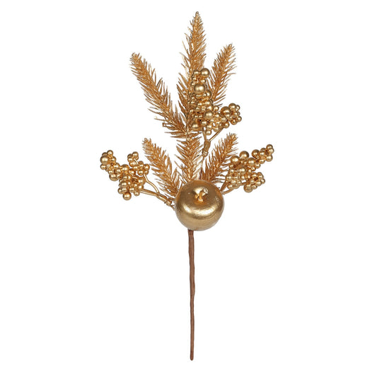 Gold Spruce Pick with Berries and Apples (30cm)