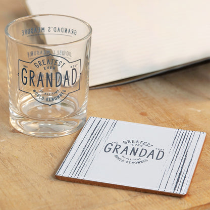 Greatest Grandad Ever Whisky Glass  & Coaster Gift Set