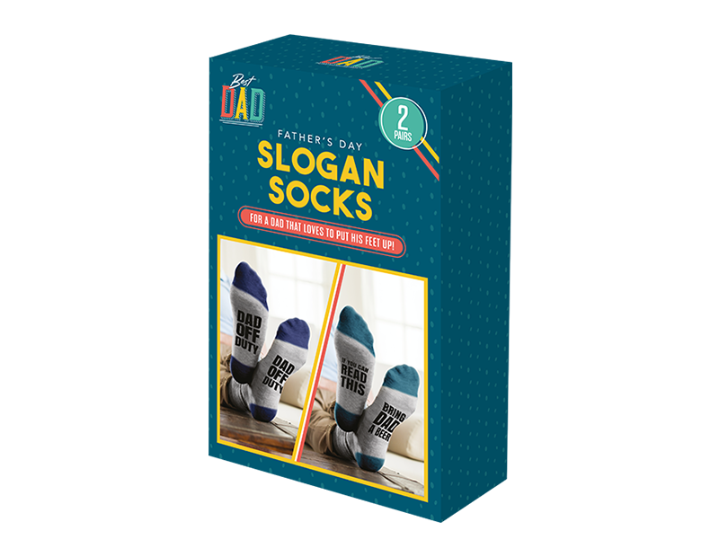 Fathers Day Slogan Socks (2 Pack)