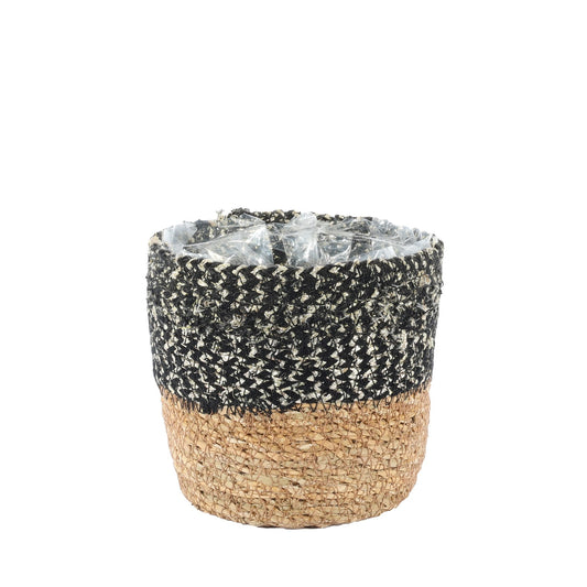 Natural   Black Seagrass Basket (13cm x 13cm)