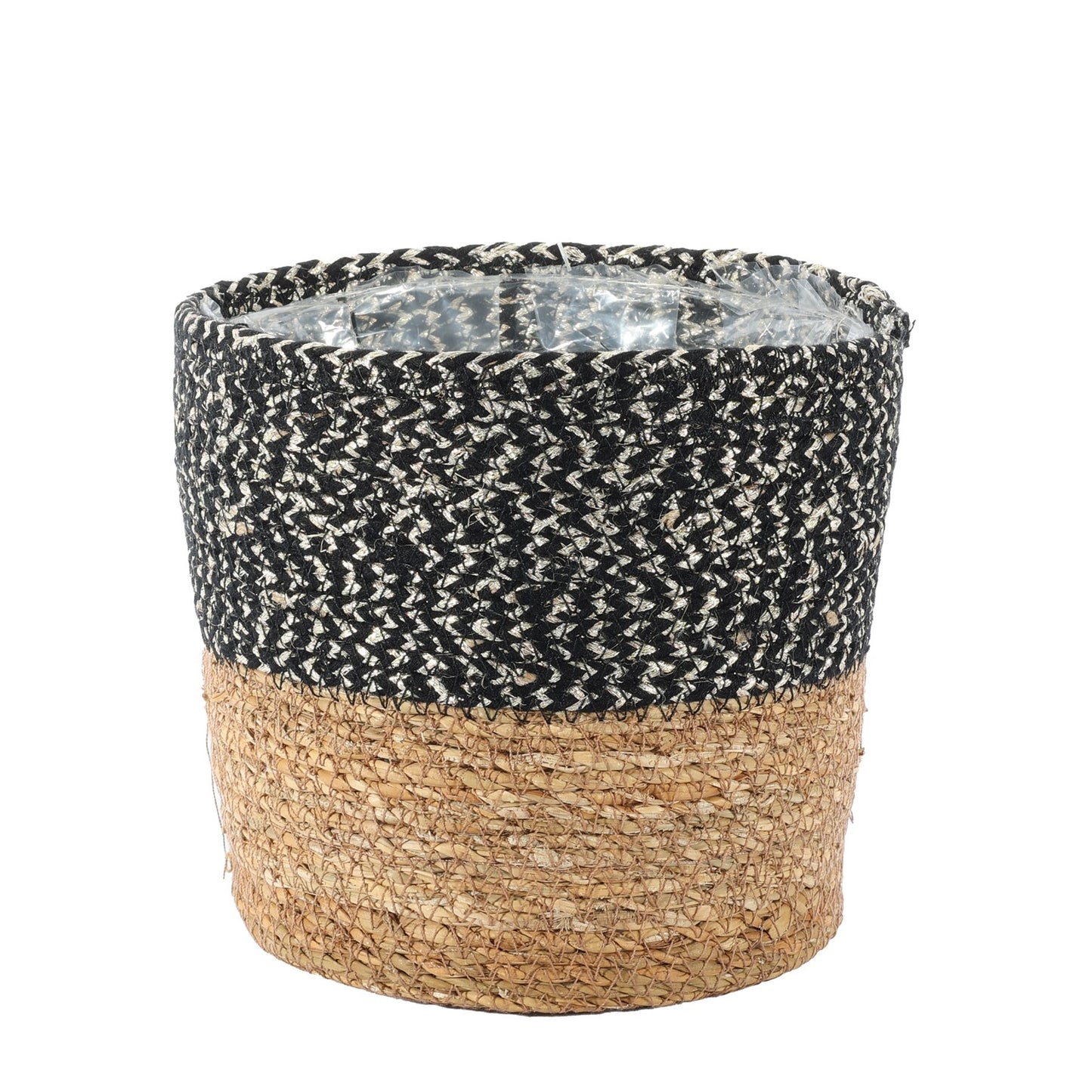 Natural   Black Seagrass Basket (16cm x 17.5cm)