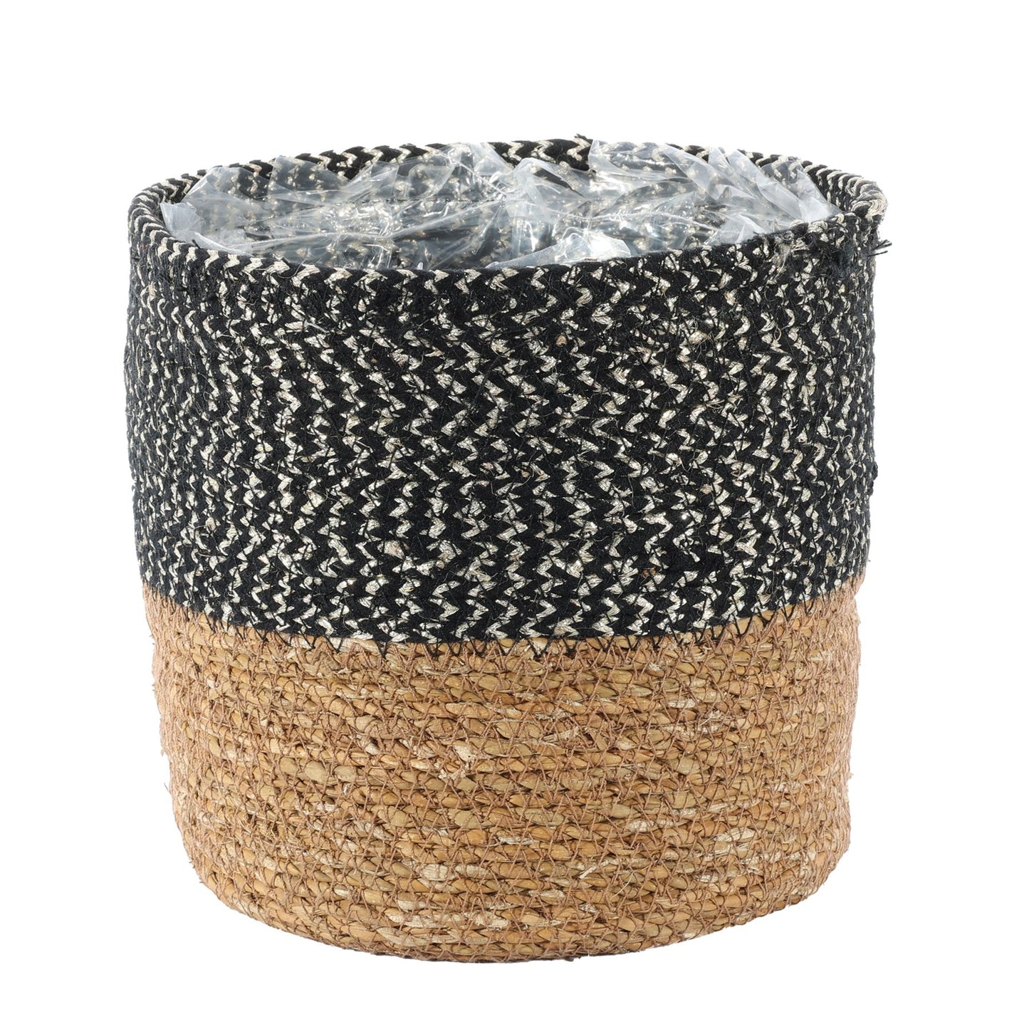 Natural   Black Seagrass Basket (19cm x 20cm)