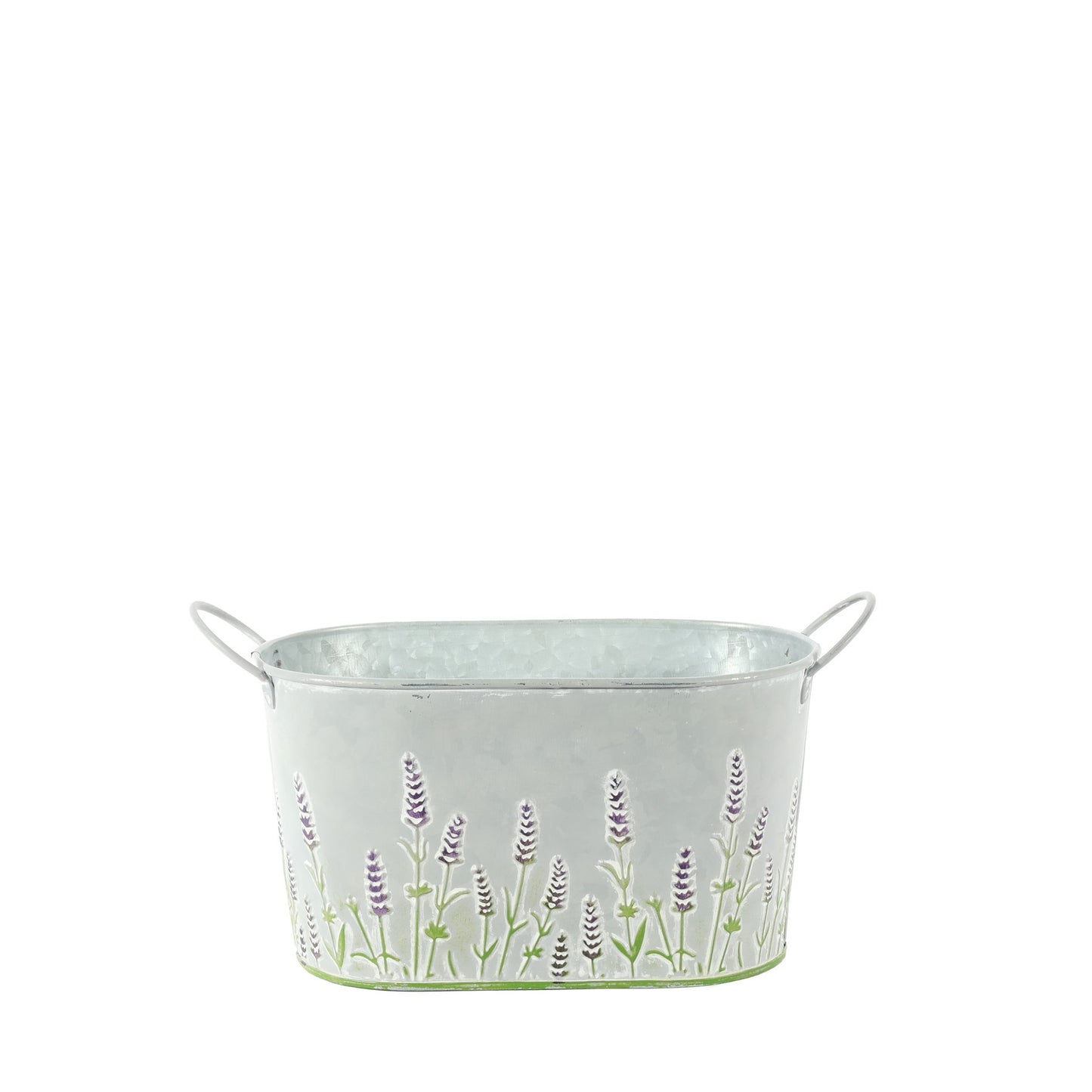 Zinc Oval Trough Lavender Print (H10 x L19cm)