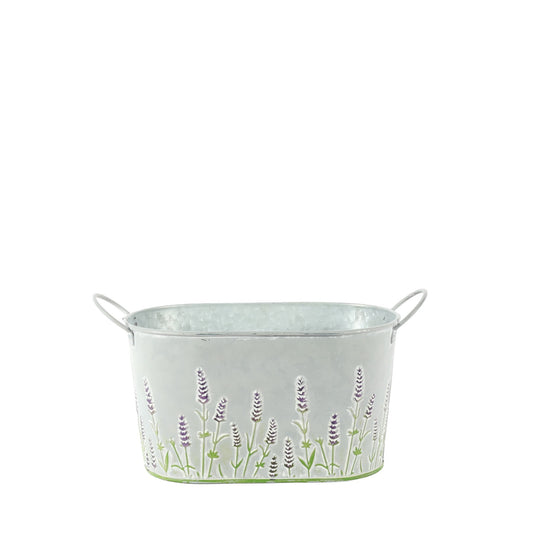 Zinc Oval Trough Lavender Print (H10 x L19cm)