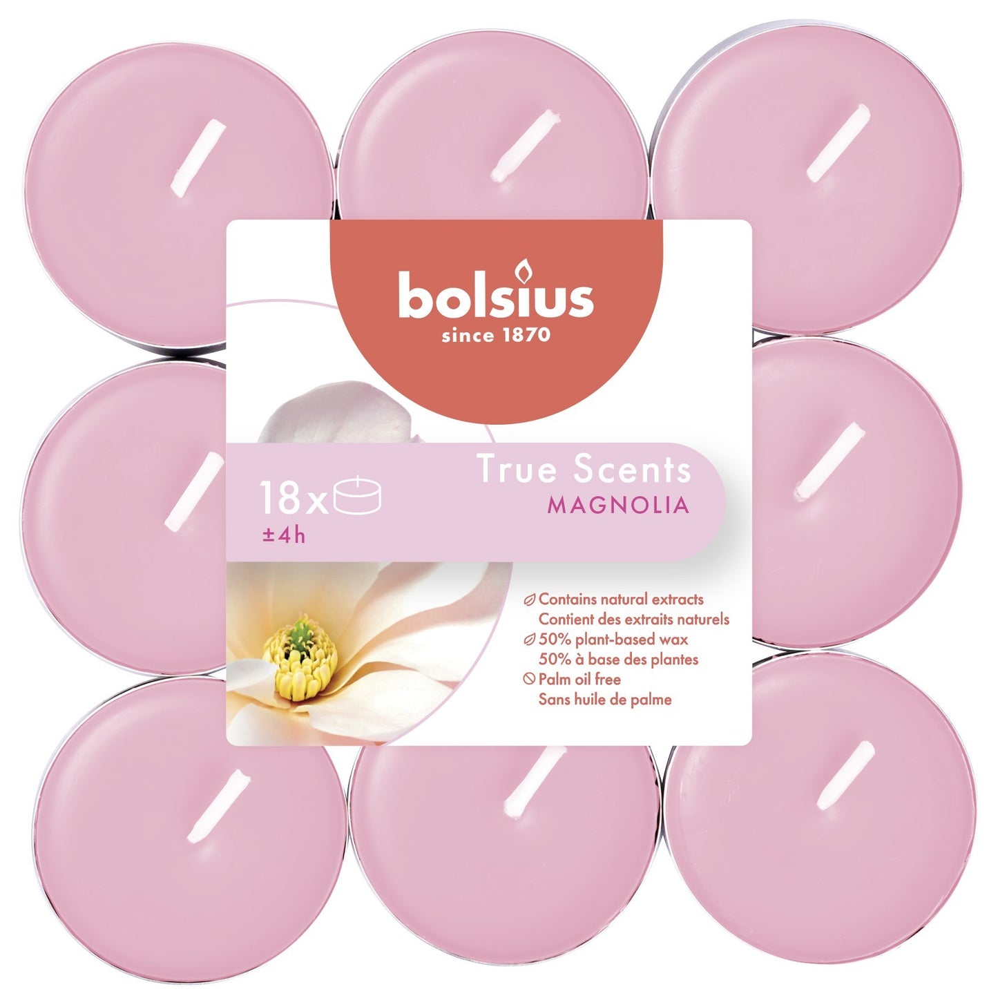 Bolsius True Scent Tealights- Magnolia (18 Pack)