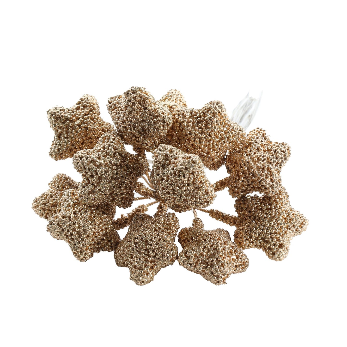 Small Star Bunch - Gold Glitter 12 Heads (12cm)