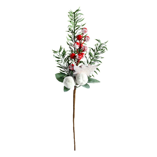 Frosted Berry and Foliage Pick (37cm)